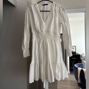 Zara White Long-Sleeve Dress
